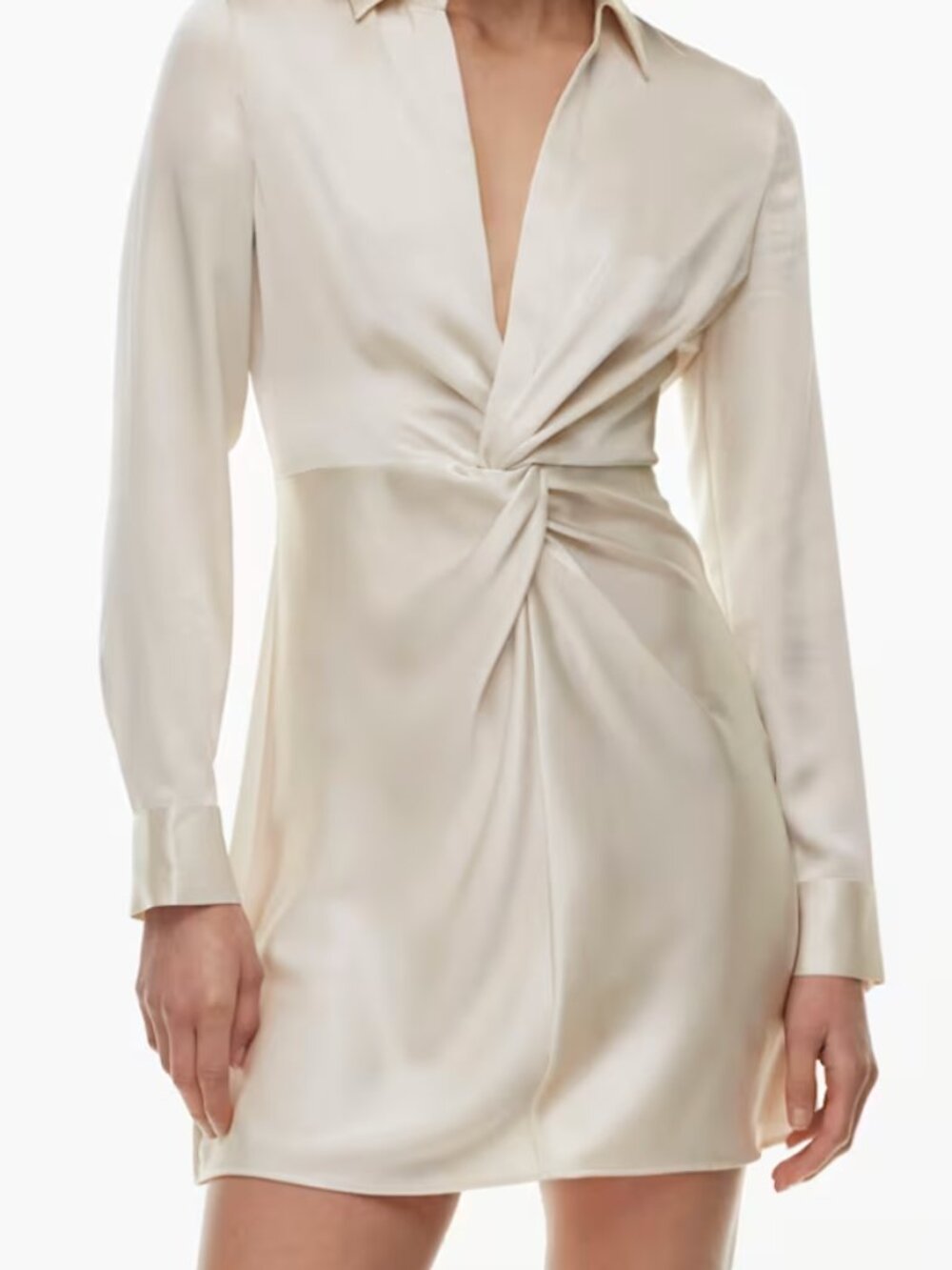 Babaton Collaborate Pearl Satin mini dress with ruching - M - Sold out online